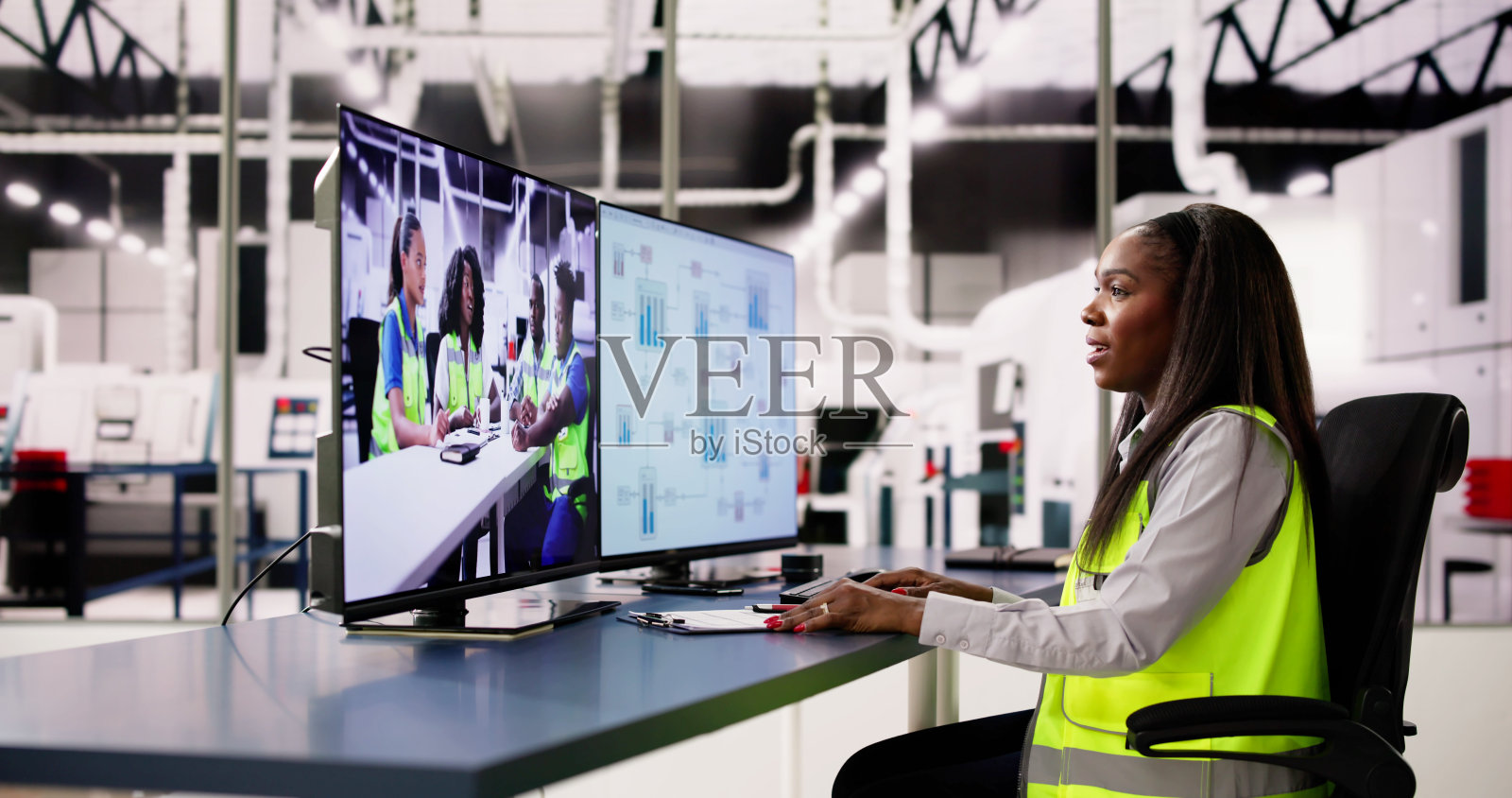 女性视频会议照片摄影图片