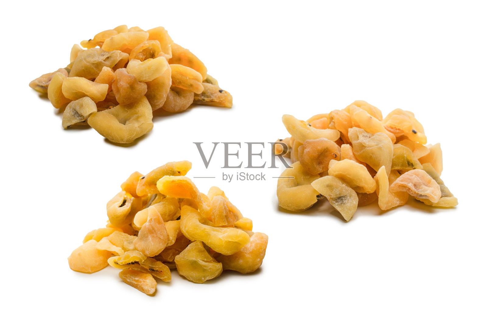 干百香果孤立在一个白色的背景。照片摄影图片