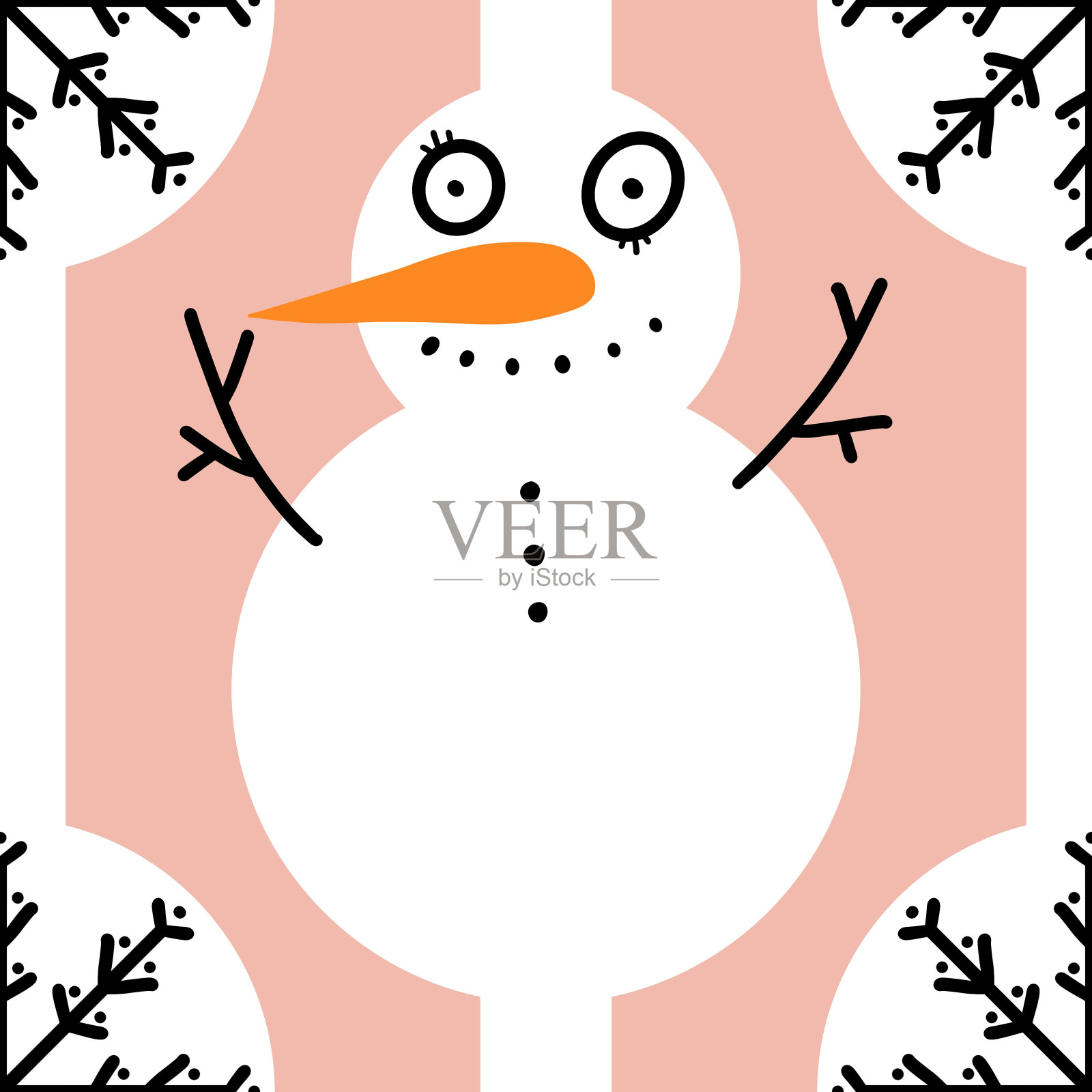 冬季圣诞无缝雪人图案包装纸插画图片素材