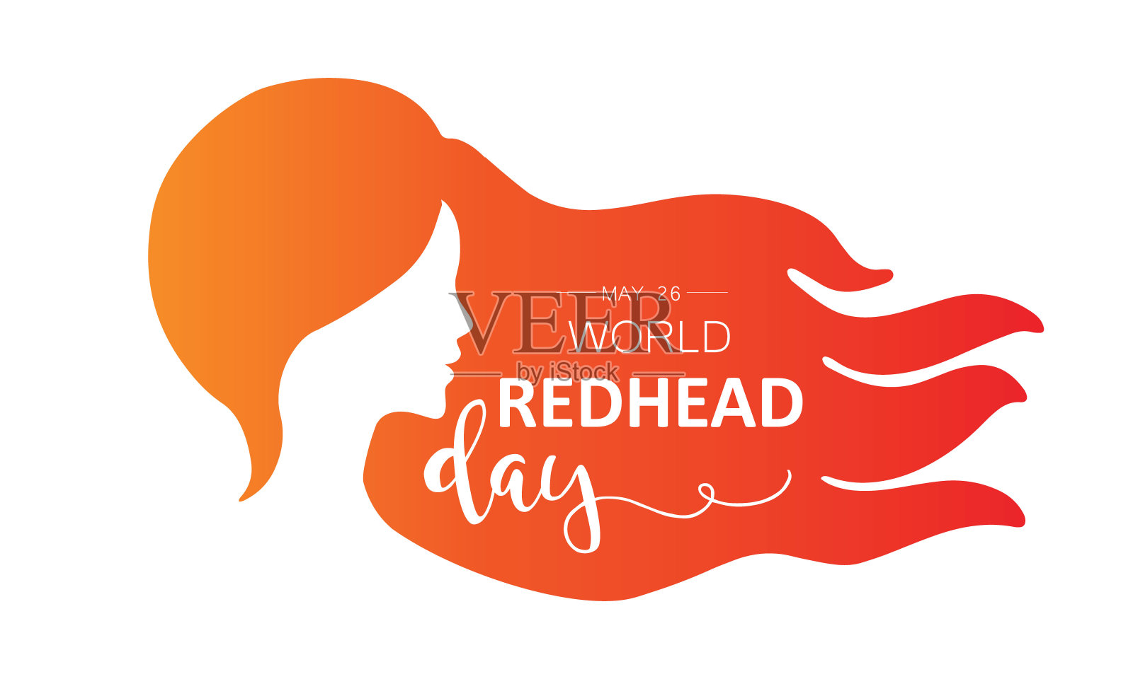 世界红发日——5月26日。插画图片素材