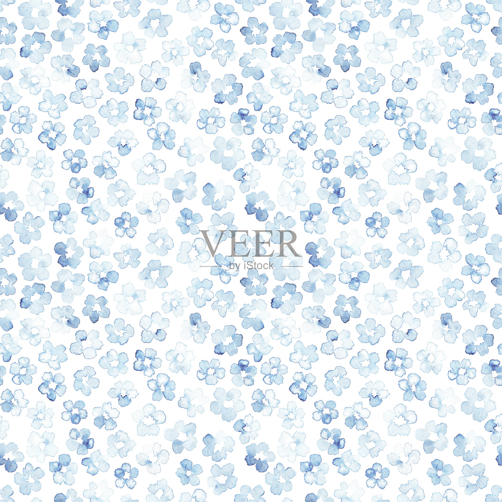 小小的水彩花。插画图片素材