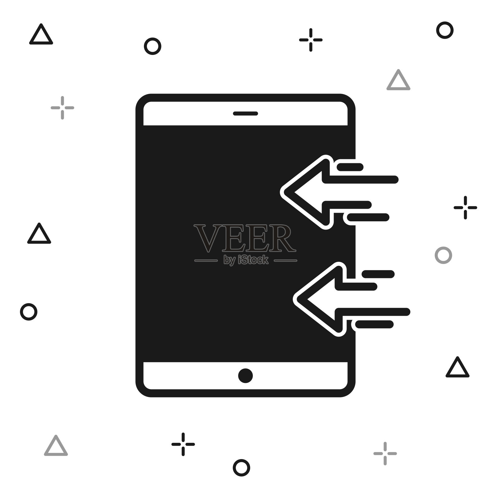 发送到平板电脑。白色背景图标插画图片素材