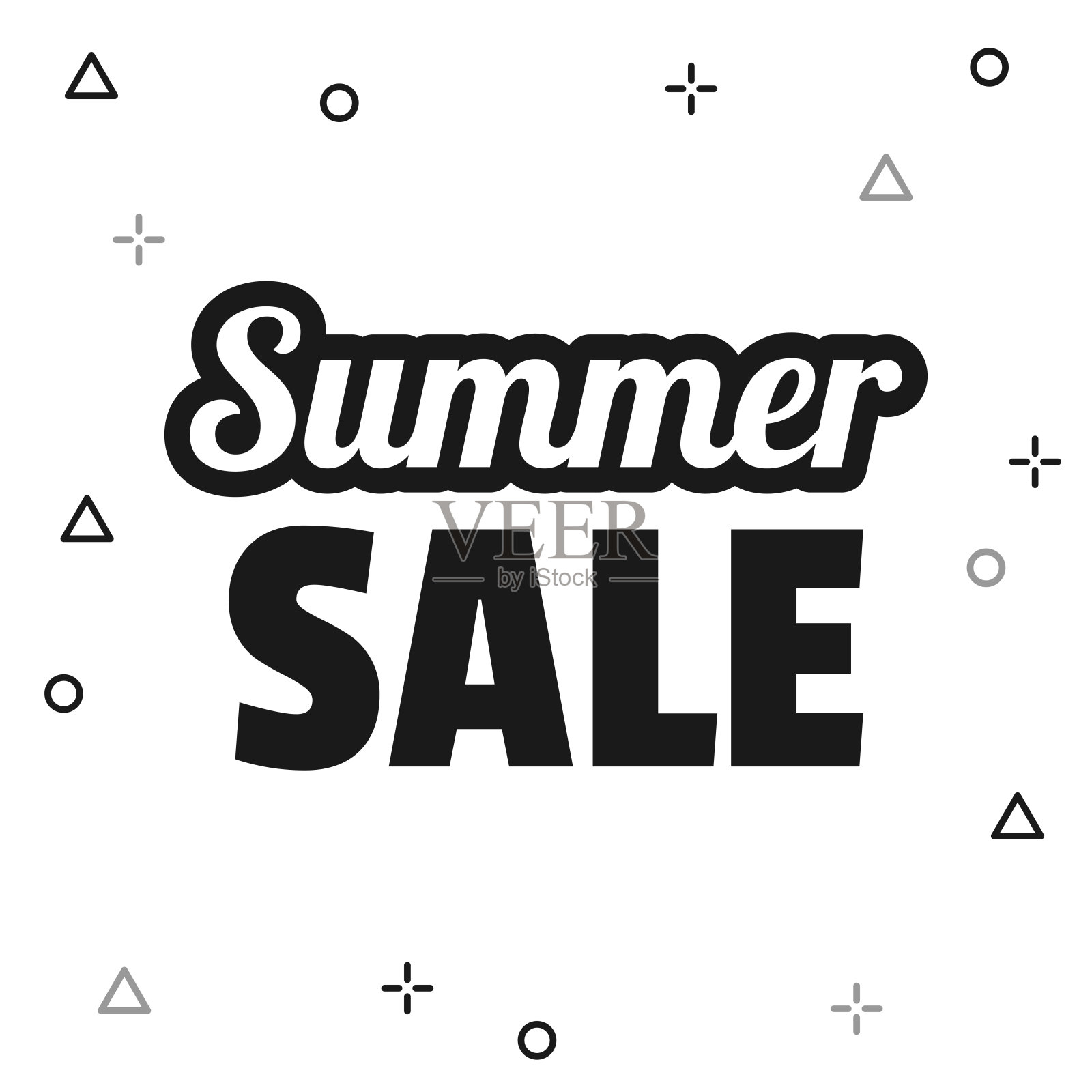 夏天出售。白色背景图标插画图片素材