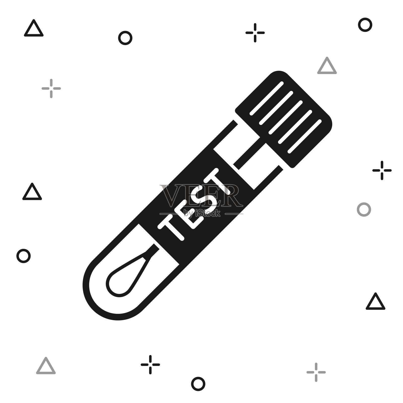 棉签试管。白色背景图标插画图片素材