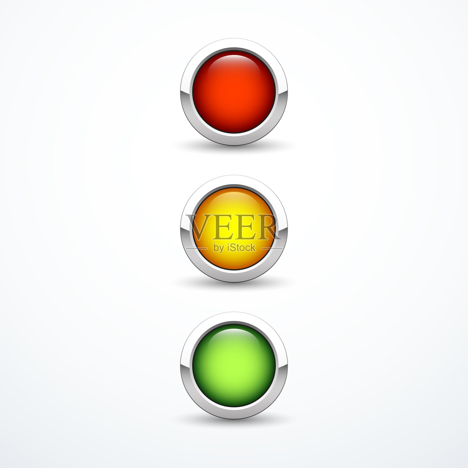 红黄绿按钮集。矢量图插画图片素材