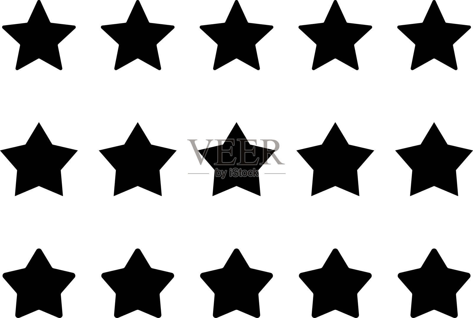 星图标。金星或最喜欢的平面图标应用程序和网站。星级图标。星向量集合。现代简单的星星。矢量插图。插画图片素材