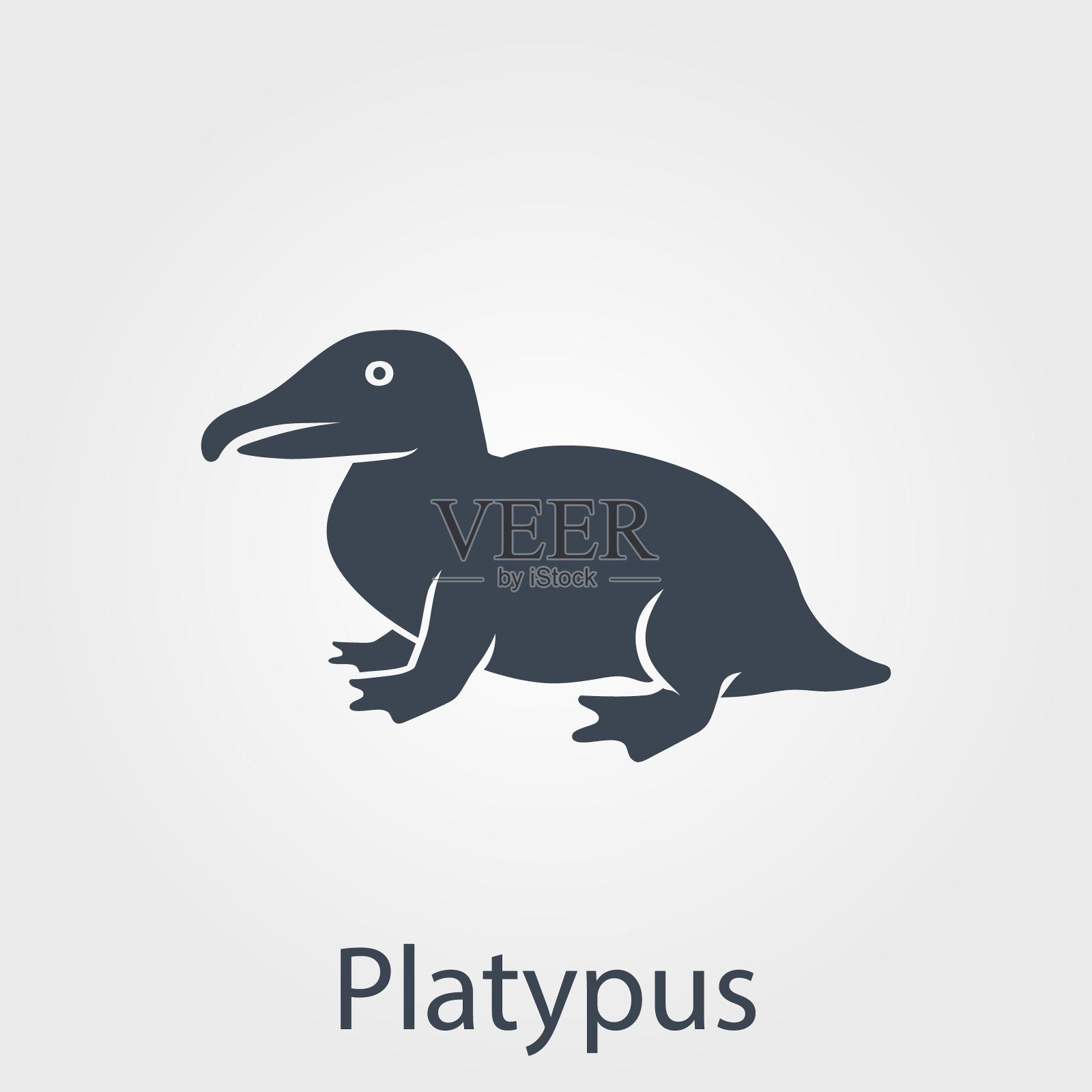 鸭嘴兽图标插画图片素材