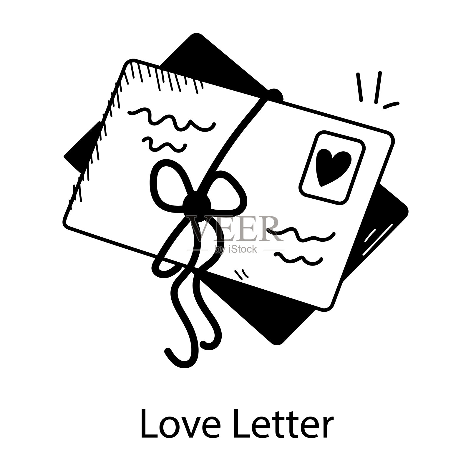 情书插画图片素材