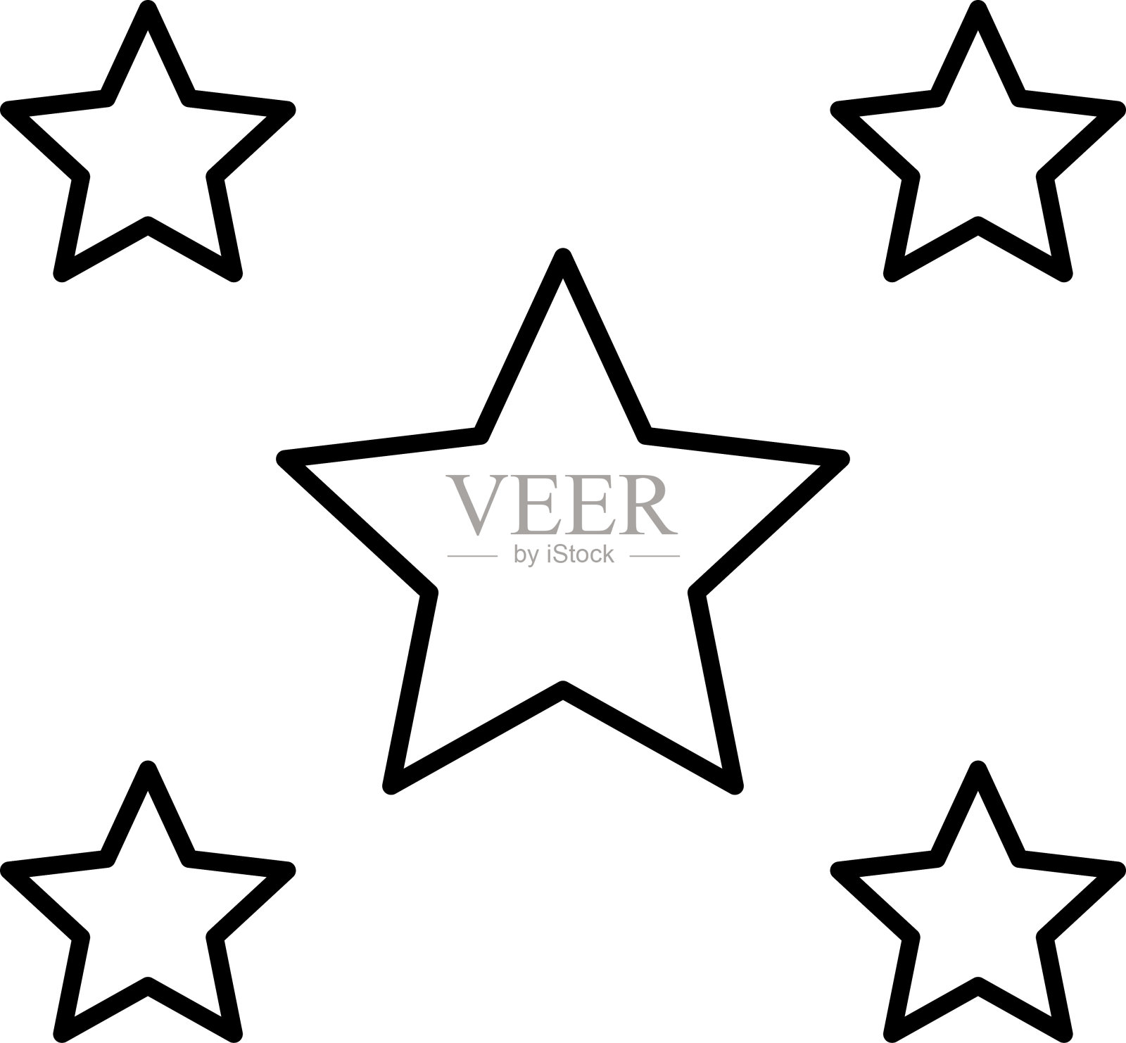 明星偶像。金星或最喜欢的平面图标应用程序和网站。星级图标。星向量集合。现代简单的星星。矢量插图。插画图片素材