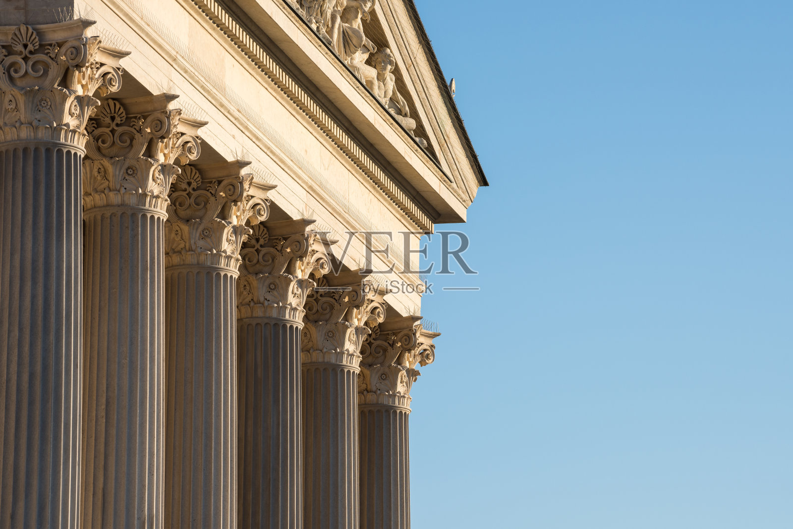 大理石科林斯柱的建筑细节照片摄影图片