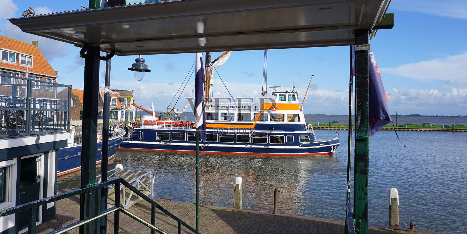 佛伦丹港的游船。荷兰照片摄影图片