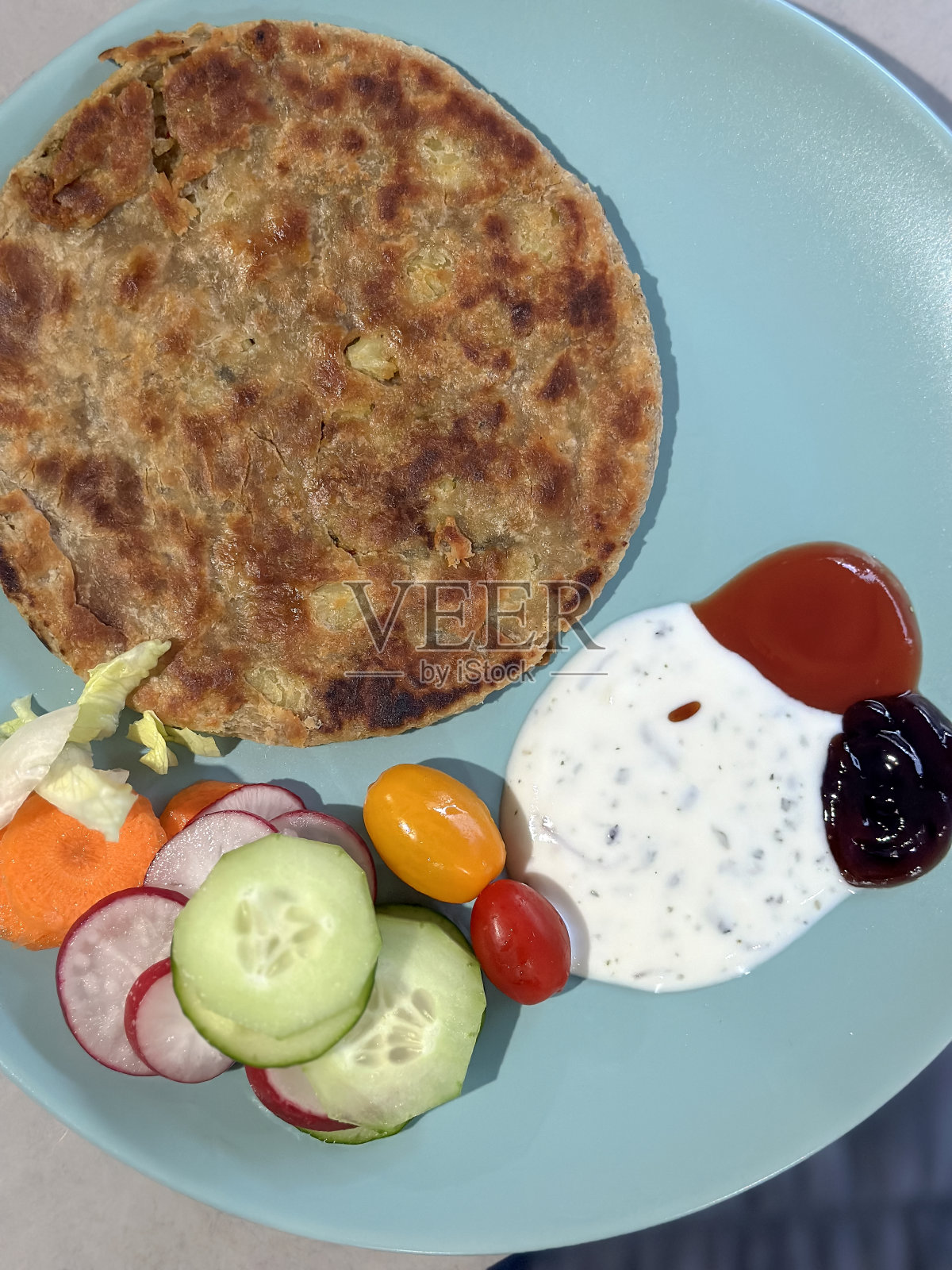 desi早餐的俯视图照片摄影图片