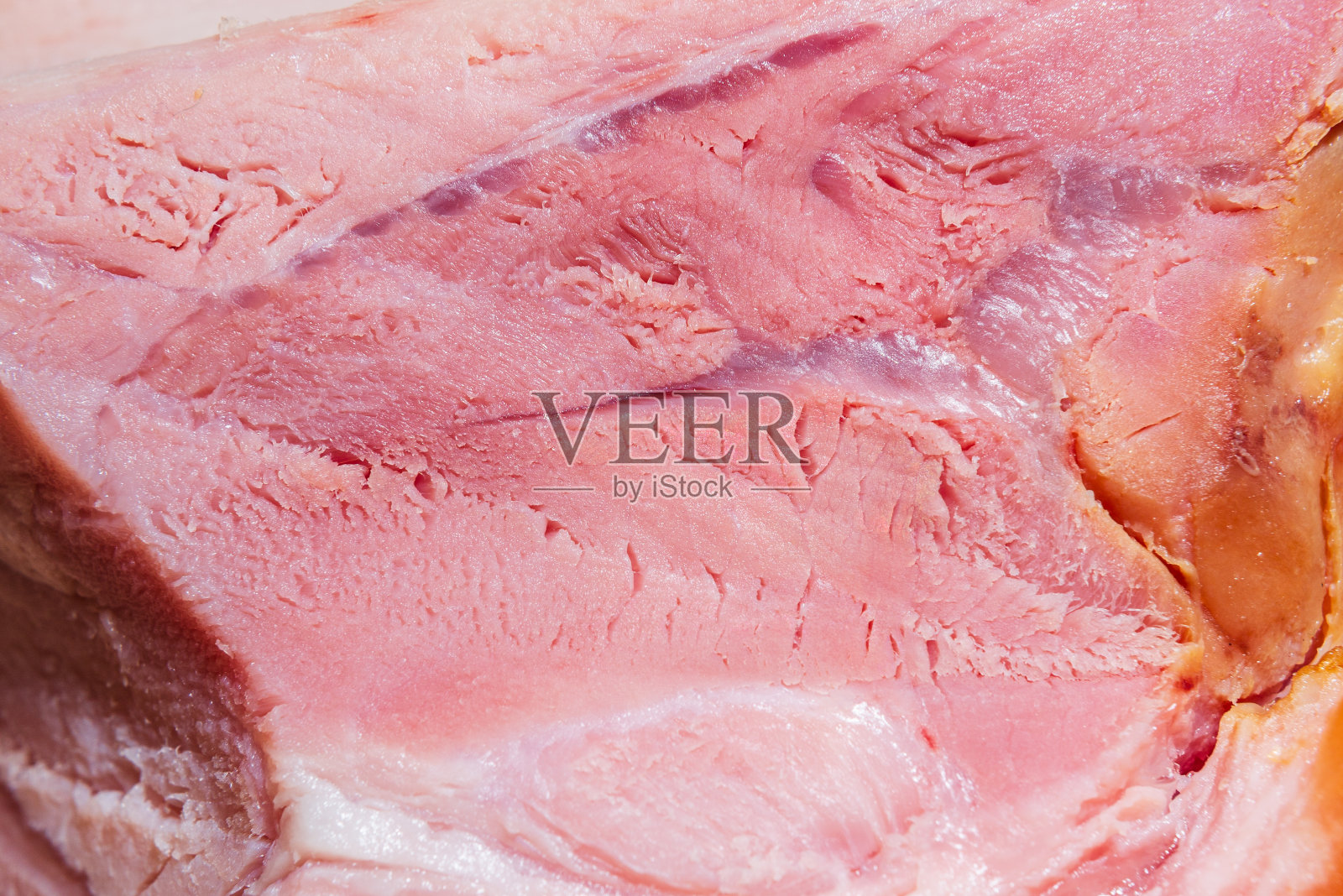 熏火腿切片微距特写，背景。照片摄影图片