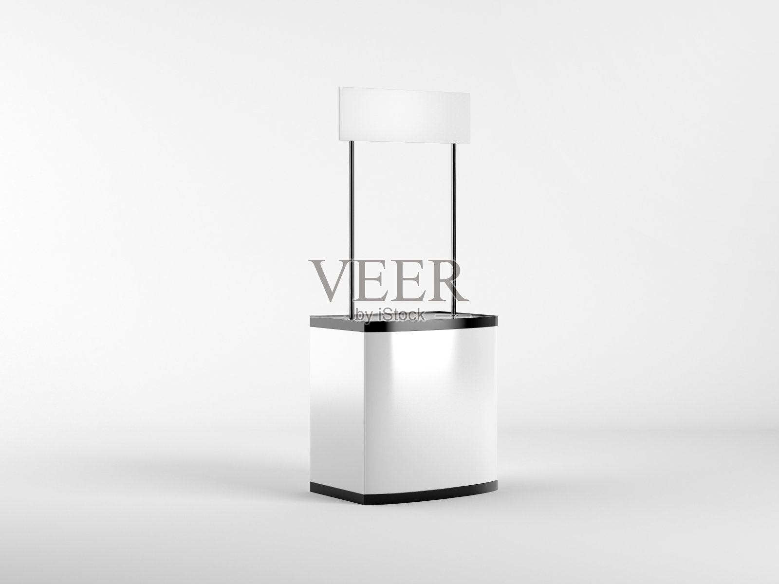 展览展台模型:孤立背景的3D渲染照片摄影图片