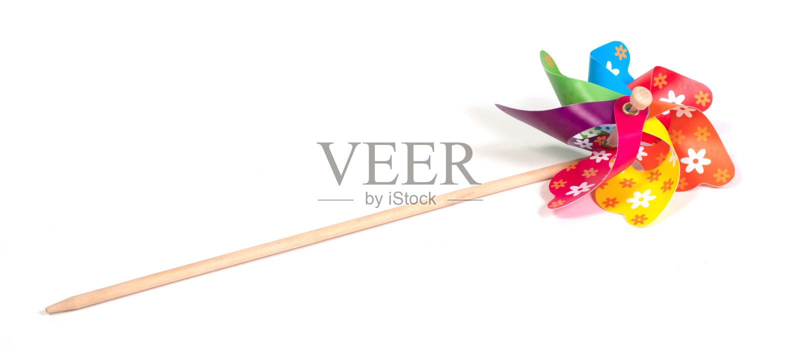 五颜六色的风车，用木棍纺纱的玩具照片摄影图片