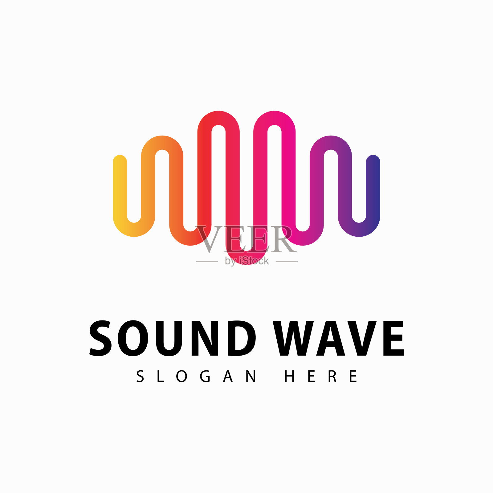 声波说明标志矢量模板插画图片素材