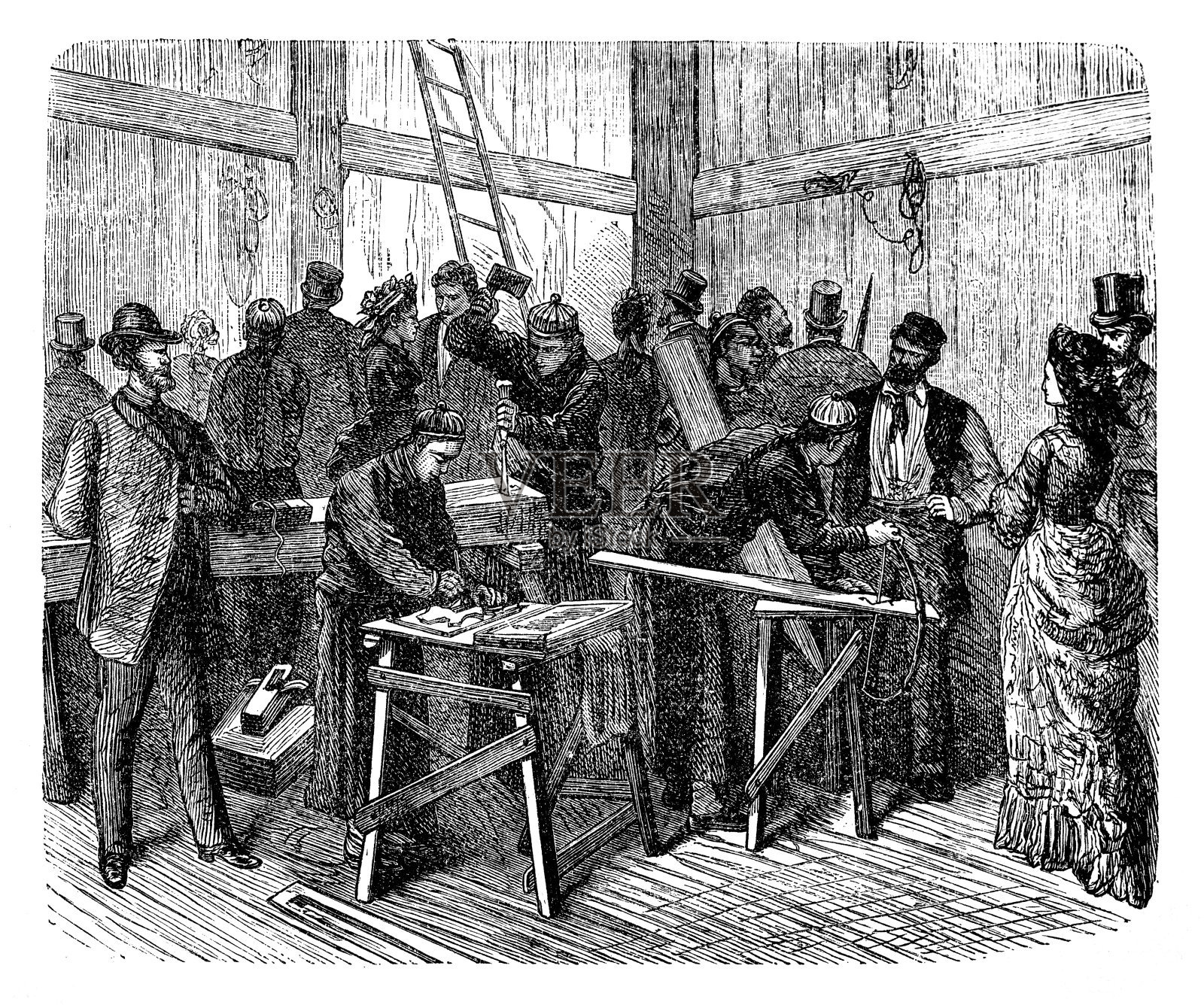 1878年巴黎世界博览会上的中国作品插画图片素材