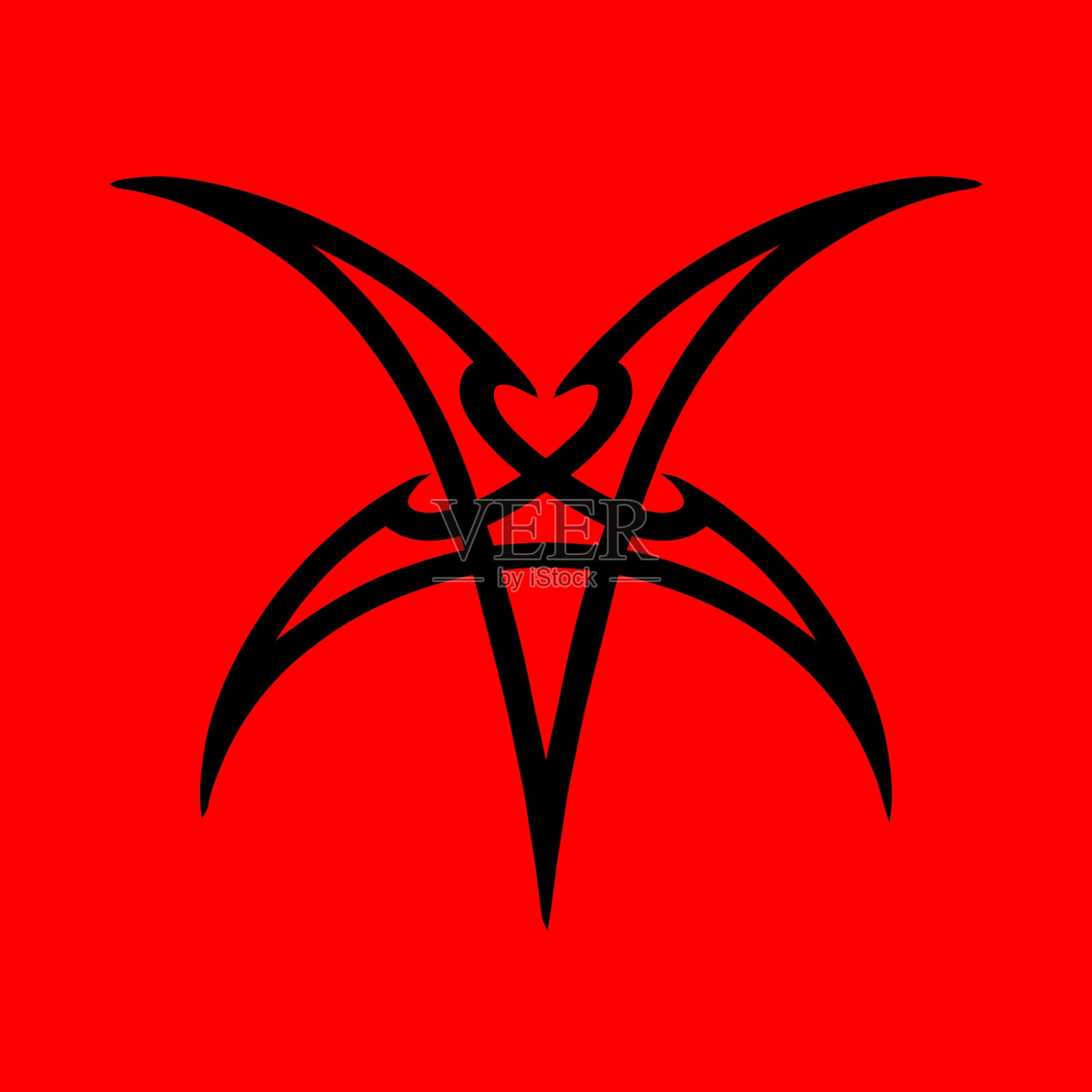 神秘的五角星，神奇的星座。恶魔五角星纹身，魔法梅森印章，撒旦五角星线矢量符号集。炼金术，巫术，深奥或神秘的五角星的圆圈标志插画图片素材