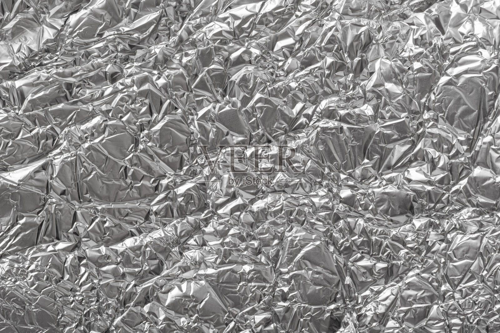 铝箔纹理背景，皱铝纸图案，皱锡材料横幅照片摄影图片