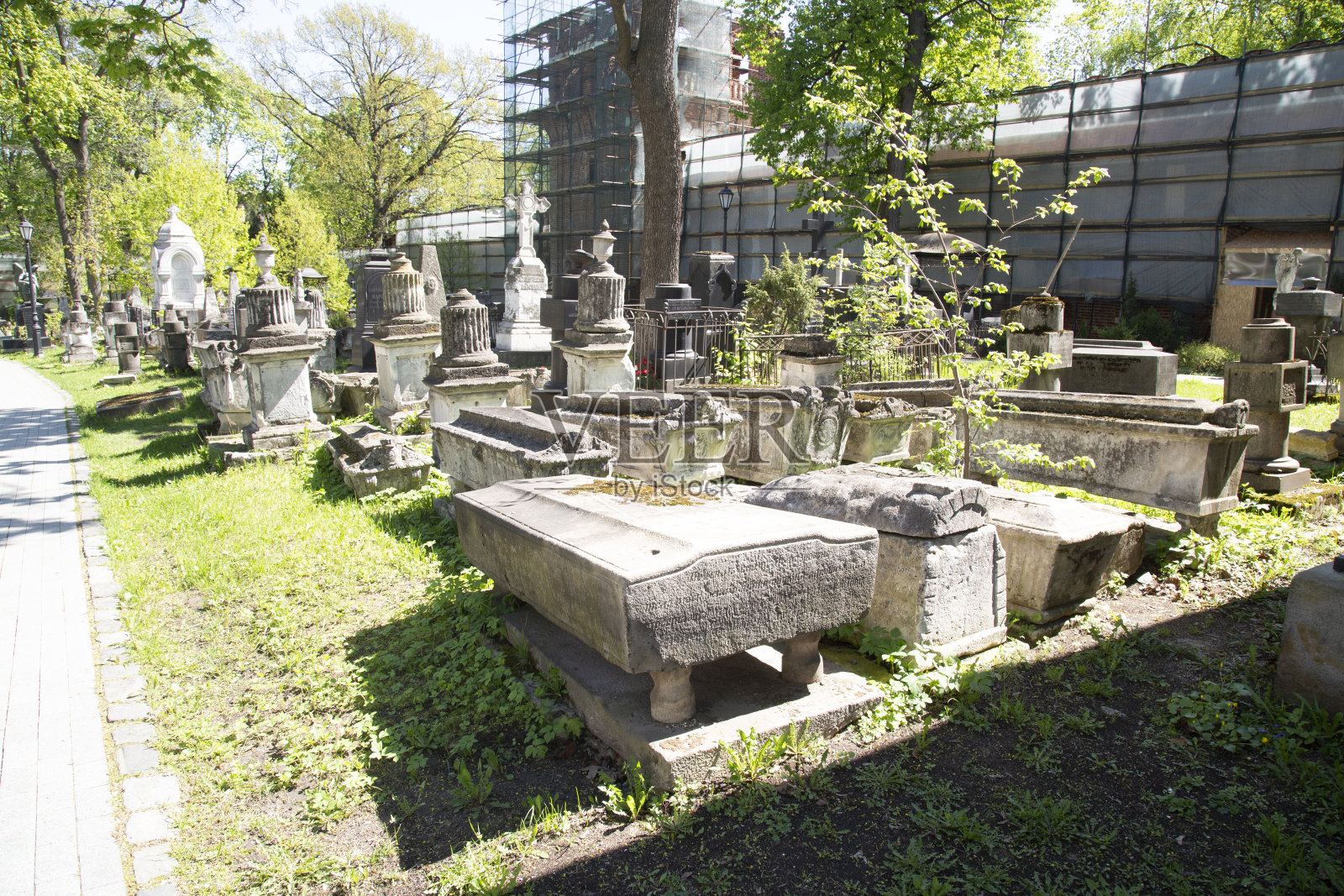 莫斯科的顿斯科伊修道院和顿斯科伊公墓。照片摄影图片