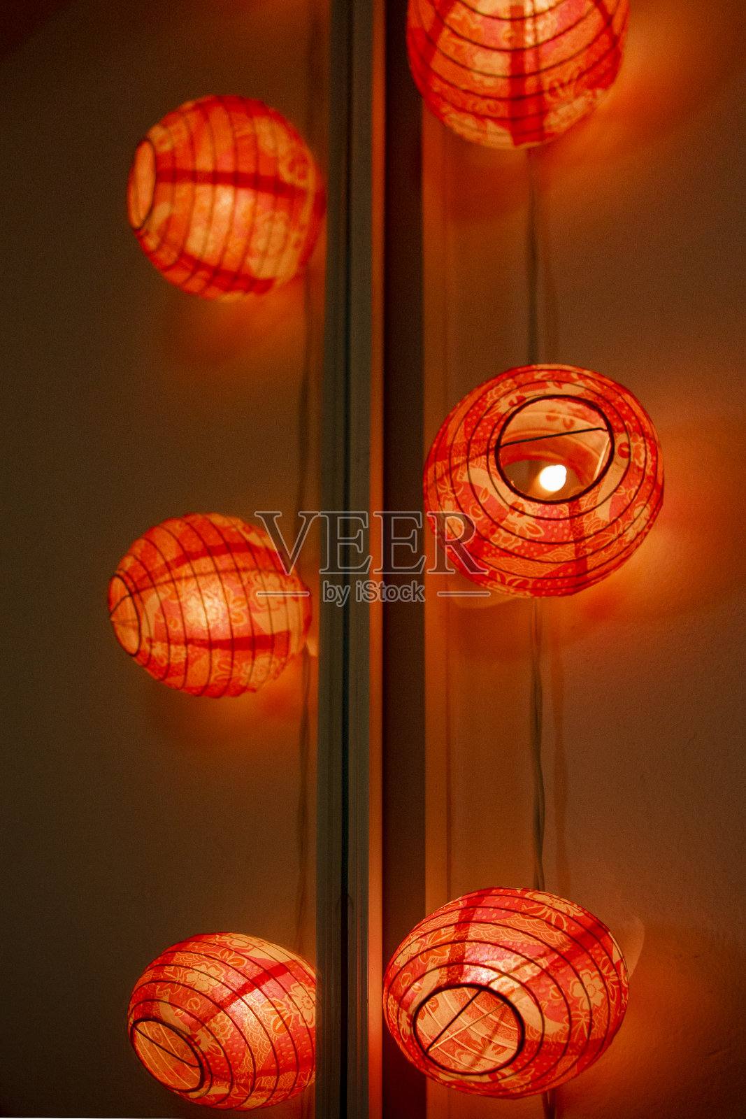 红色装饰纸灯罩照片摄影图片