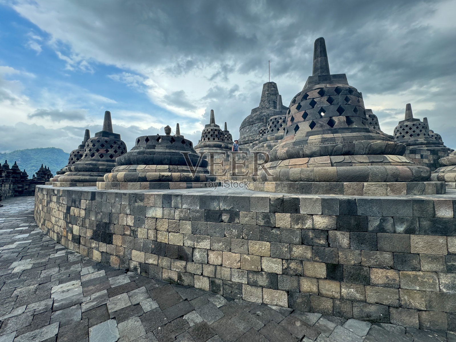 印尼日惹的普兰巴南和婆罗浮屠照片摄影图片