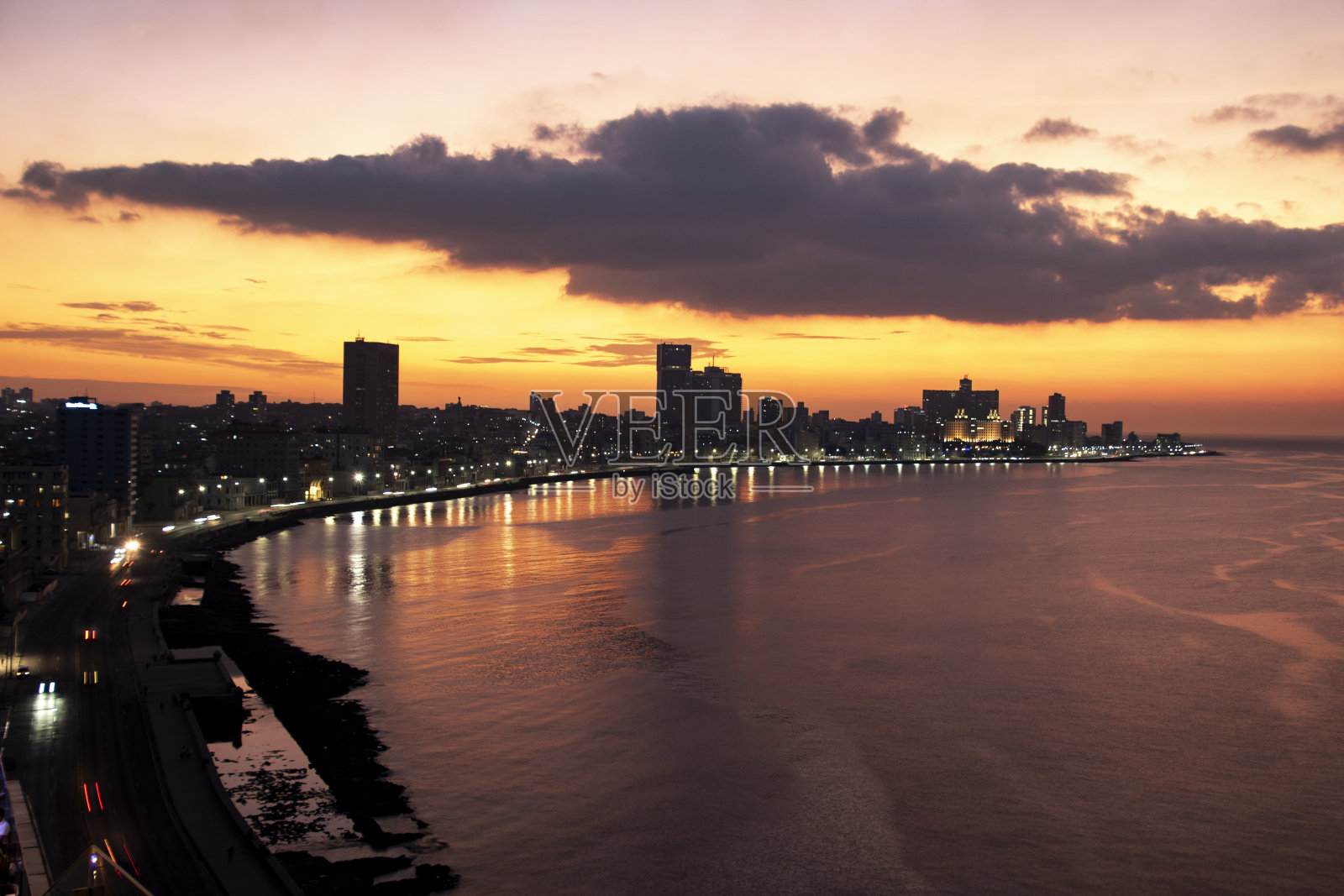 哈瓦那天际线黄昏照片摄影图片