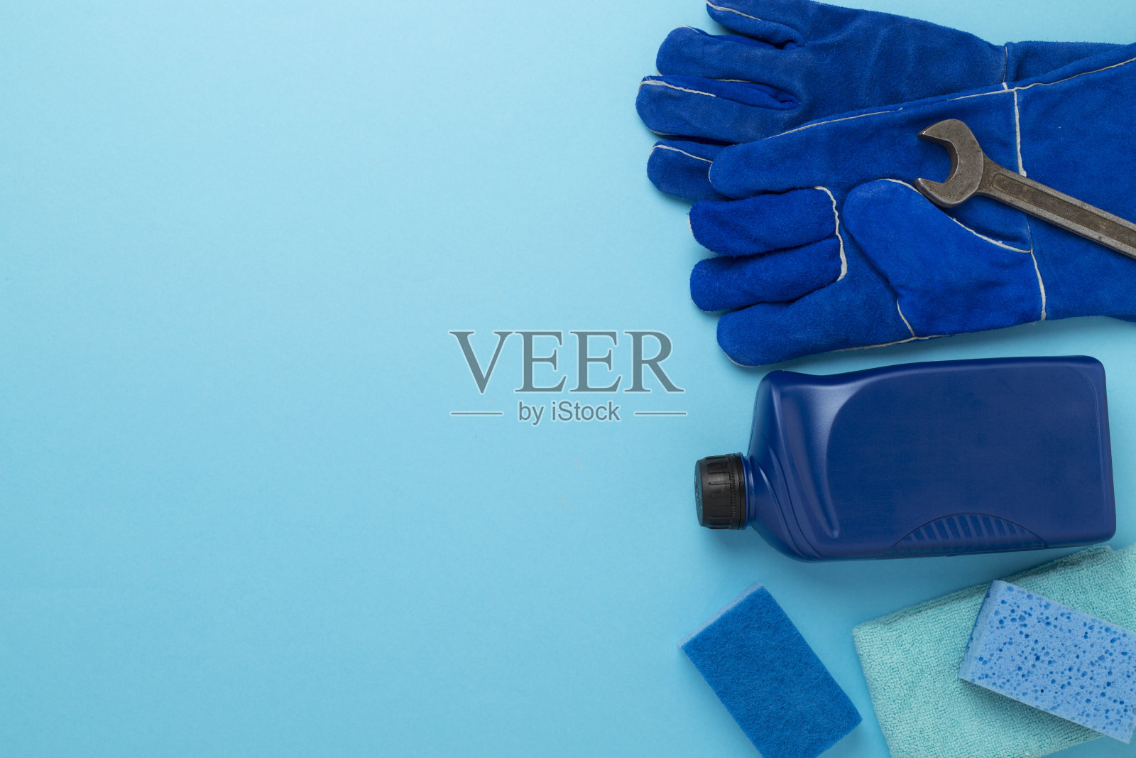 汽车工具和配件彩色背景，俯视图照片摄影图片