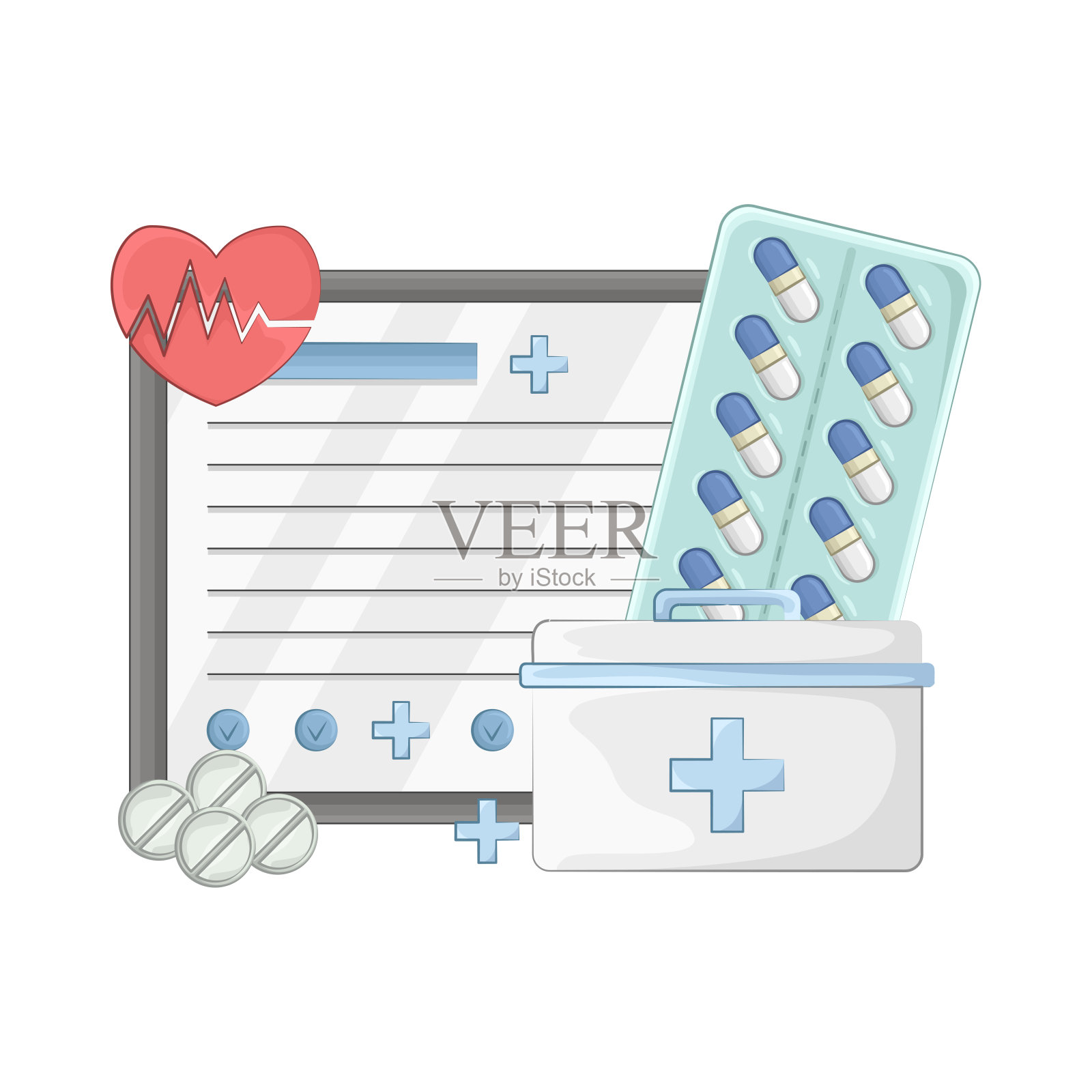 医疗处方插画图片素材