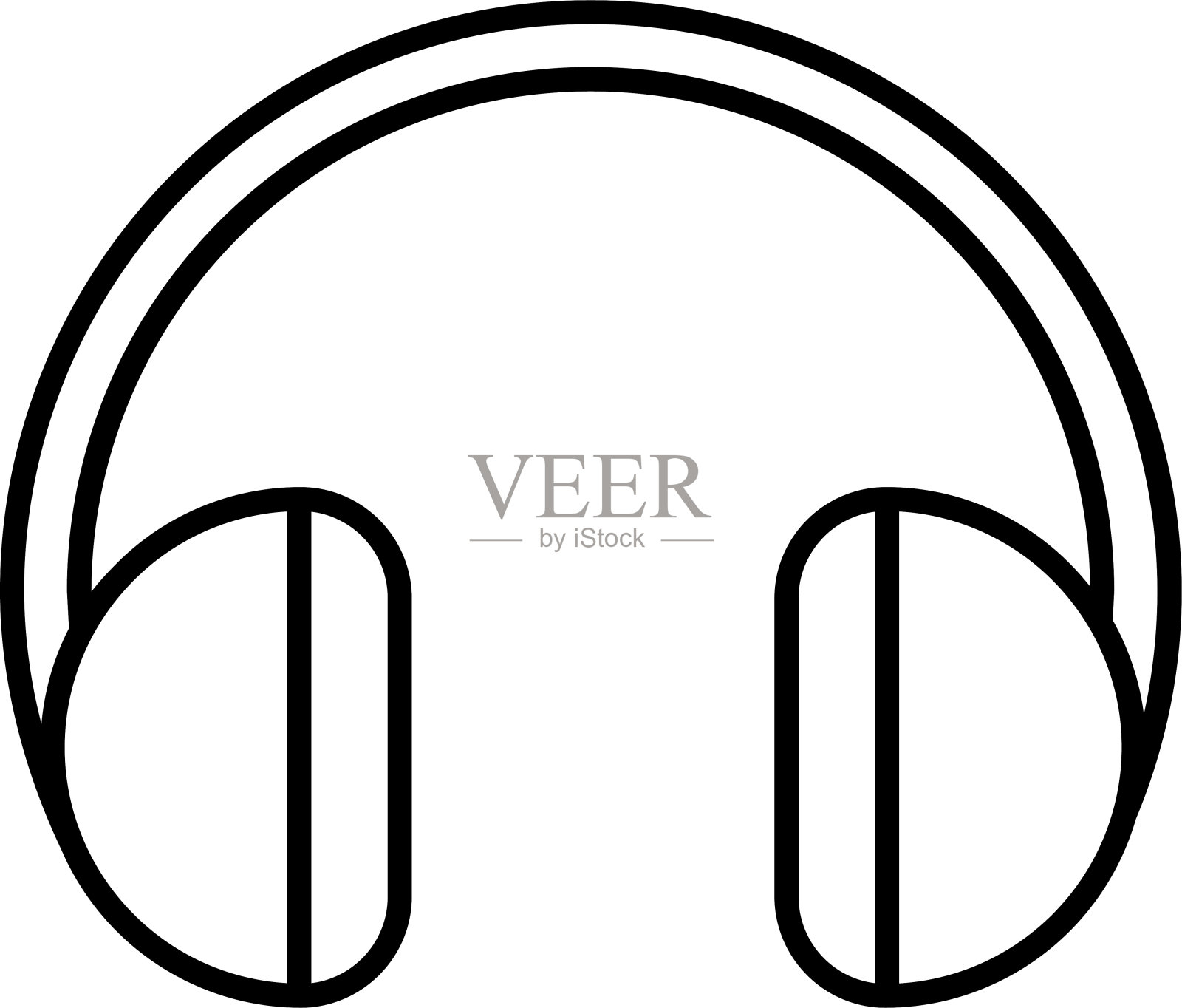 耳机轮廓矢量插图插画图片素材