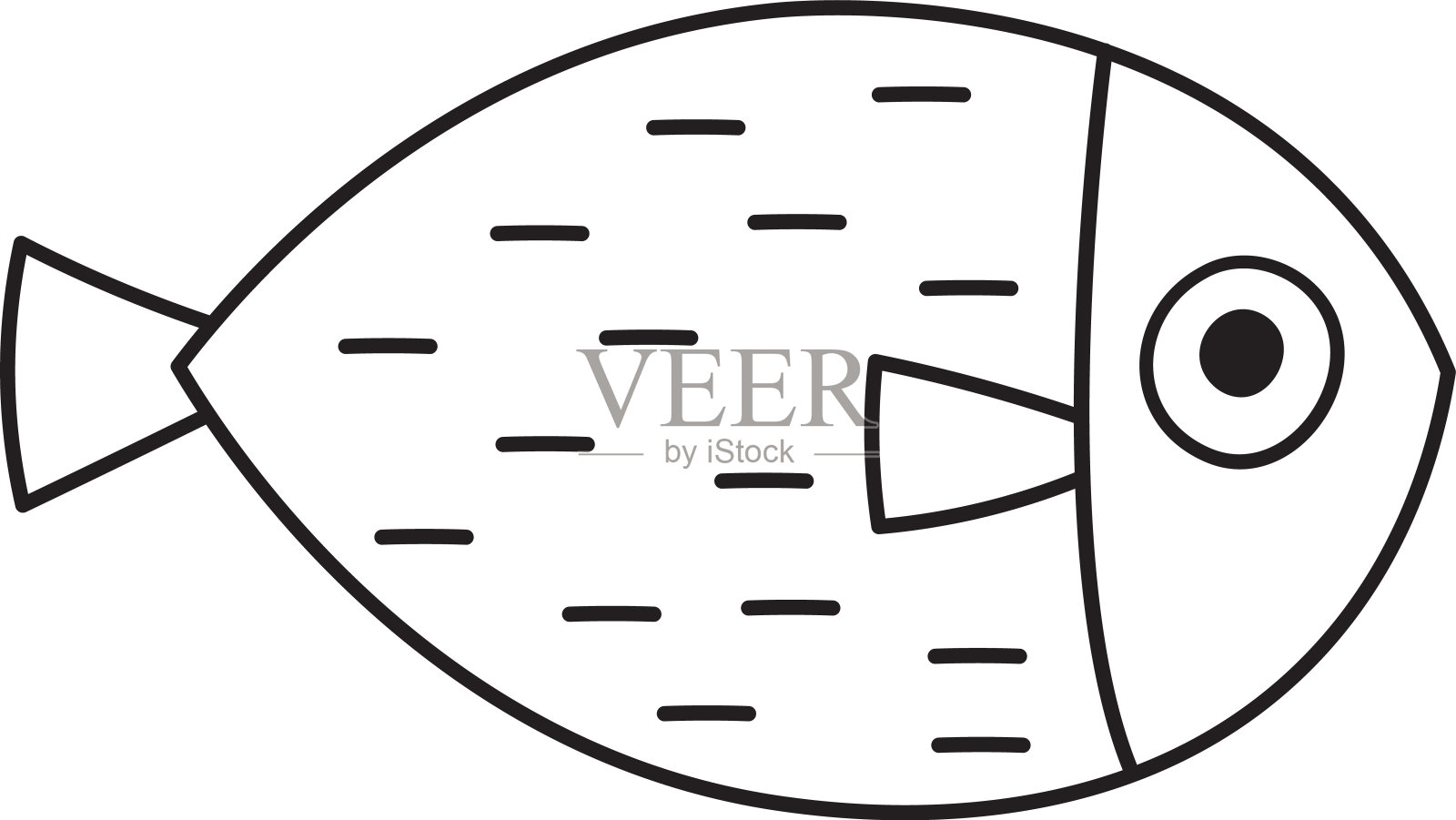 元素鱼涂鸦套装插画图片素材