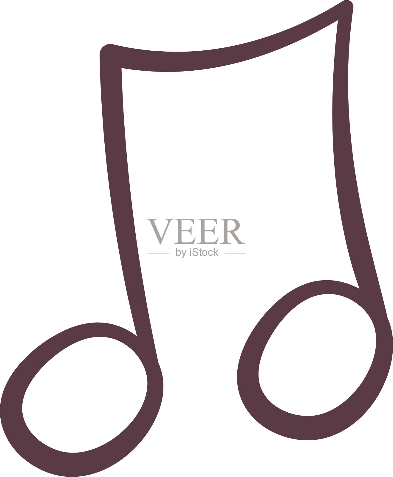 元素_手绘_可爱的趣味_动物_带耳机插画图片素材