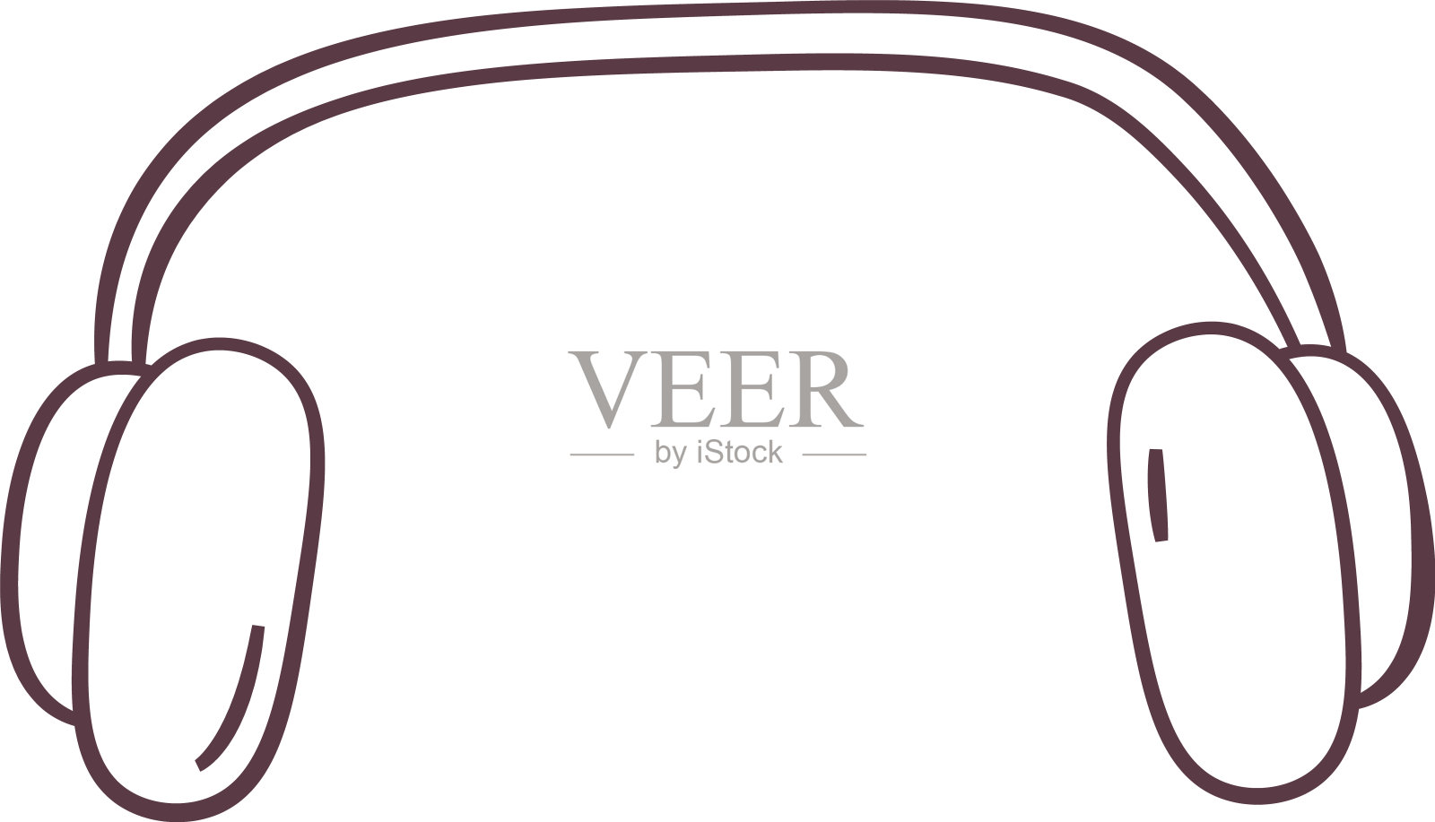 元素_手绘_可爱的趣味_动物_带耳机插画图片素材