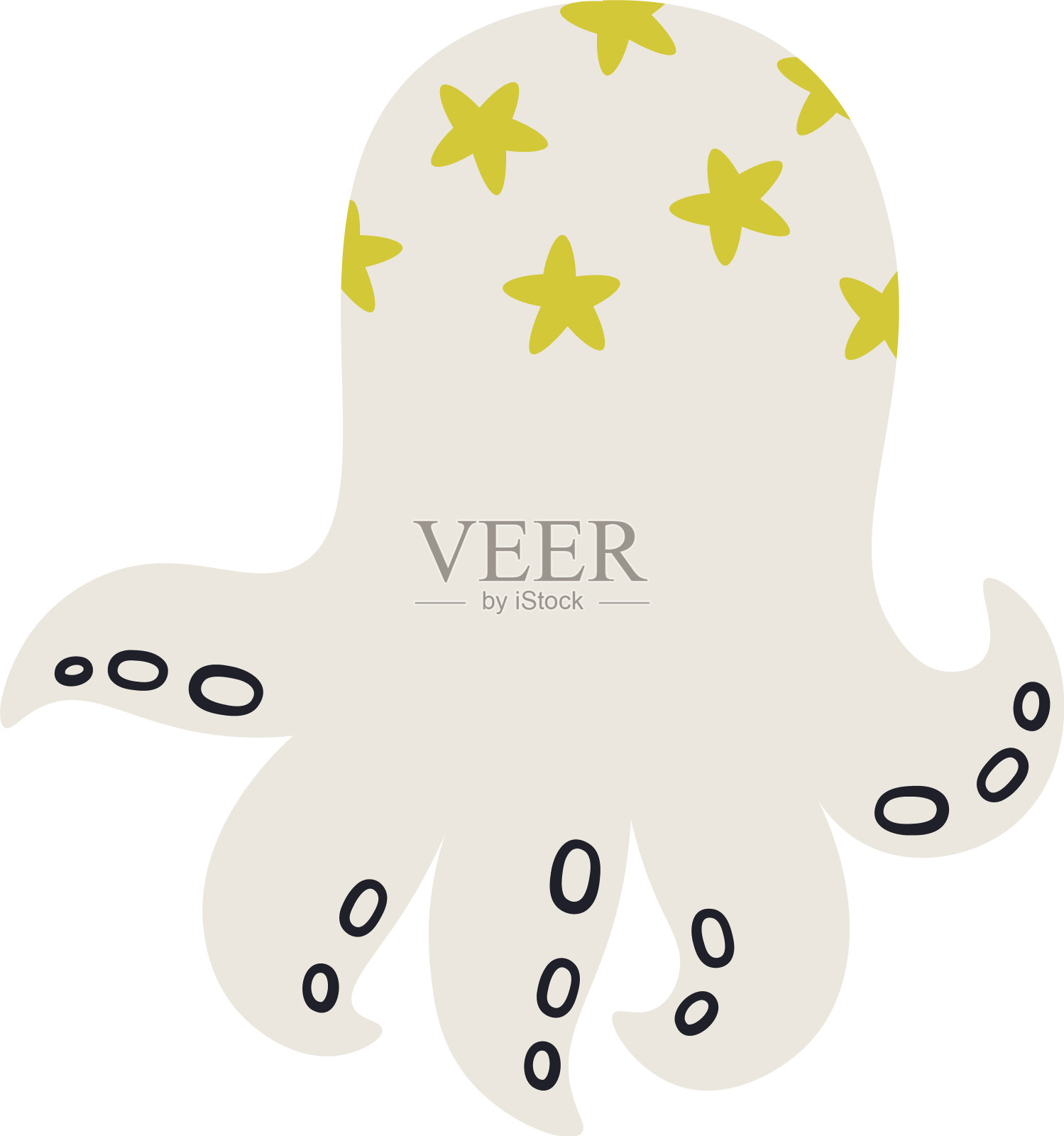 元素_手绘章鱼_图案插画图片素材