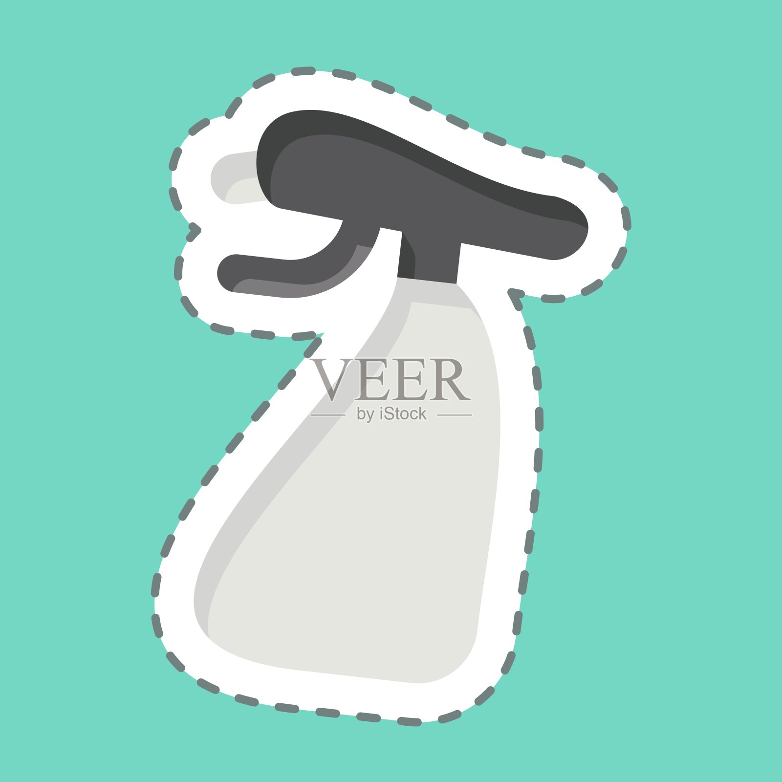 不干胶线切割清洁喷雾。与卫生有关的标志。简单的设计说明插画图片素材