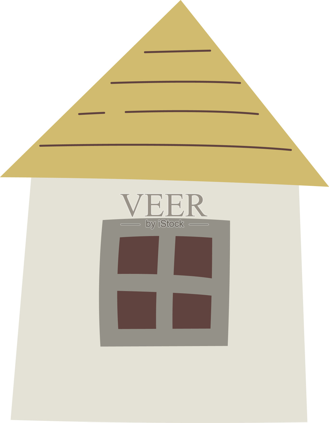 元素森林植物童话房子树桩花插画图片素材