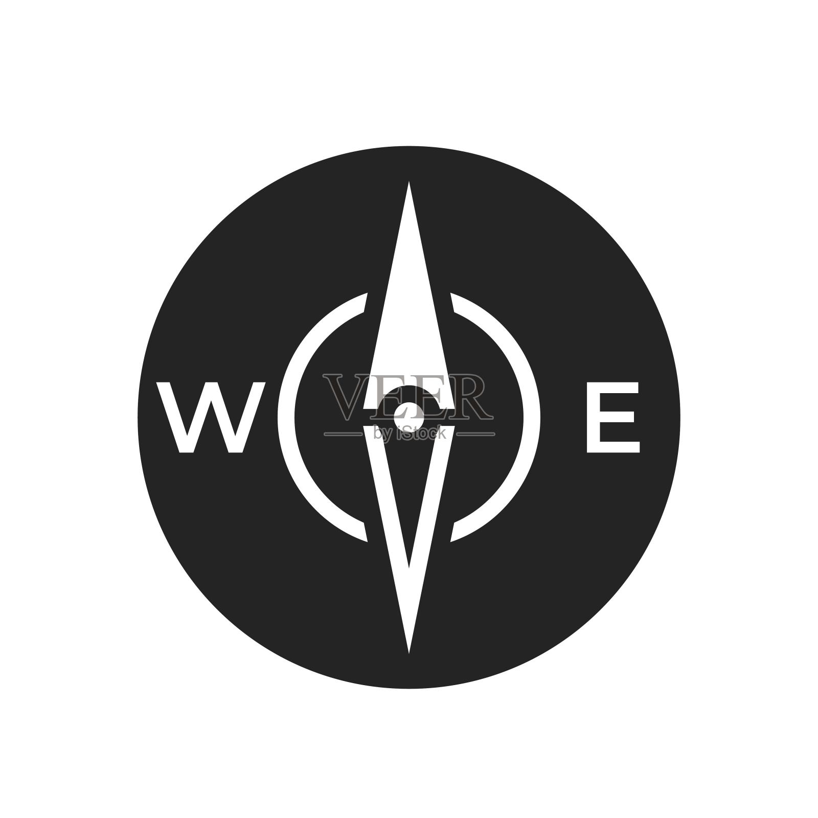 罗盘图标。旅游、度假和旅游的象征。孤立矢量图像插画图片素材