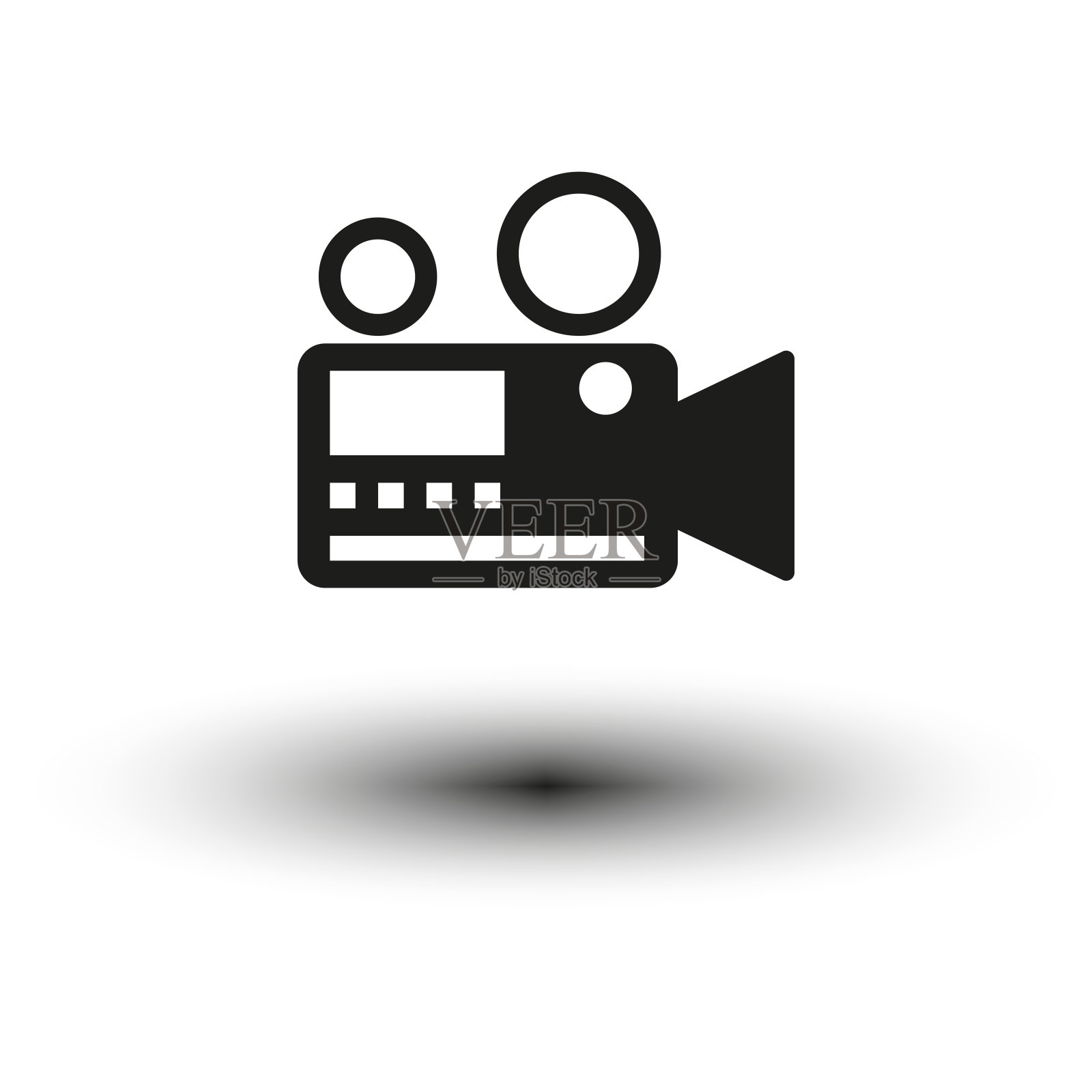 老式胶片相机图标。矢量电影符号。插画图片素材