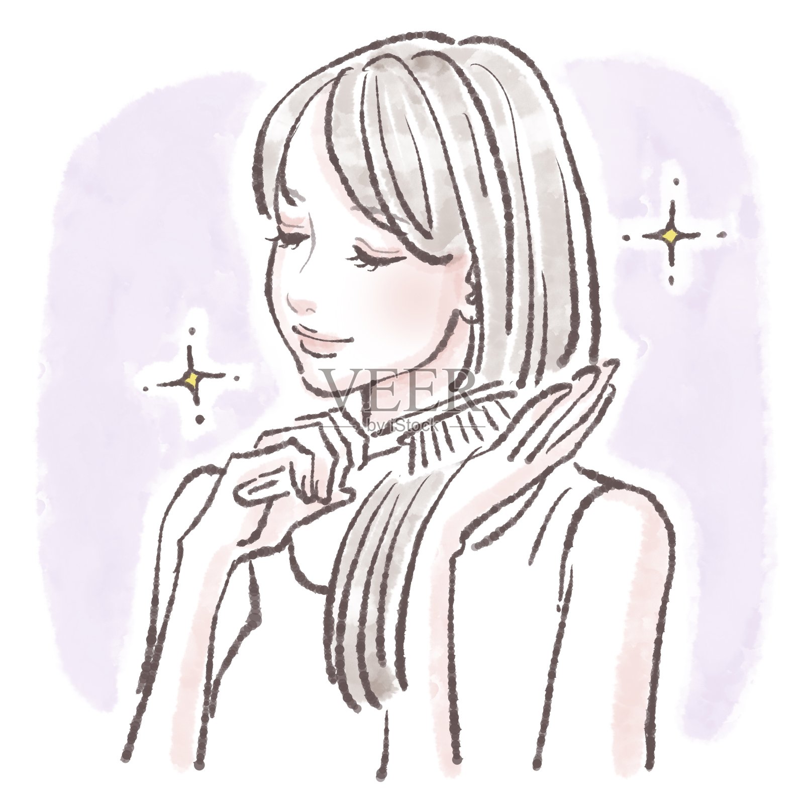 妇女和女孩的插图材料插画图片素材