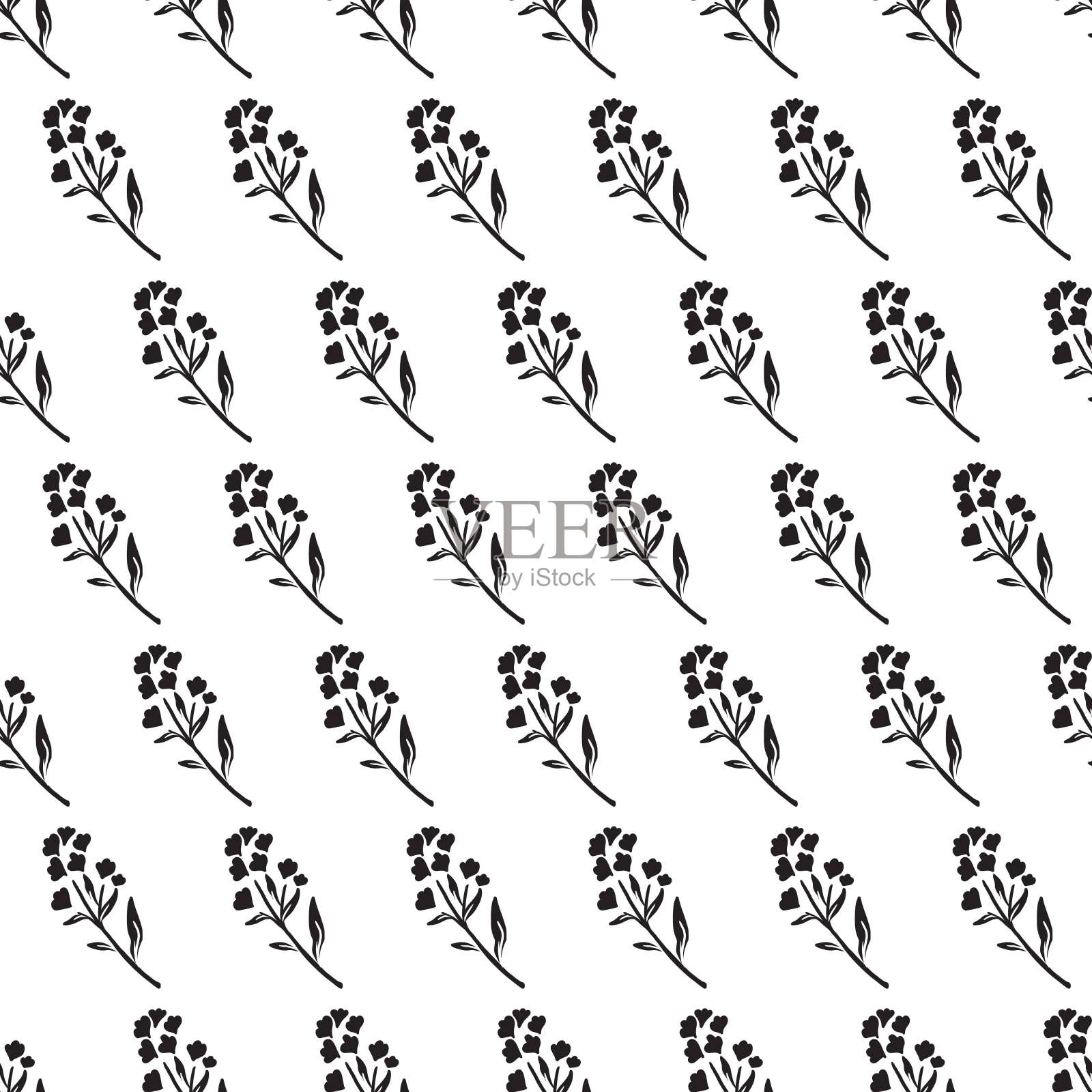 花瓣诗歌黑色花朵剪影矢量图案插画图片素材