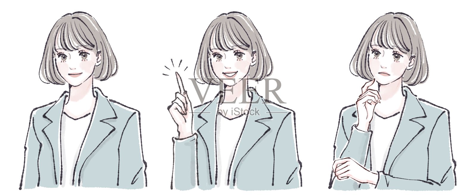 妇女和女孩的插图材料插画图片素材