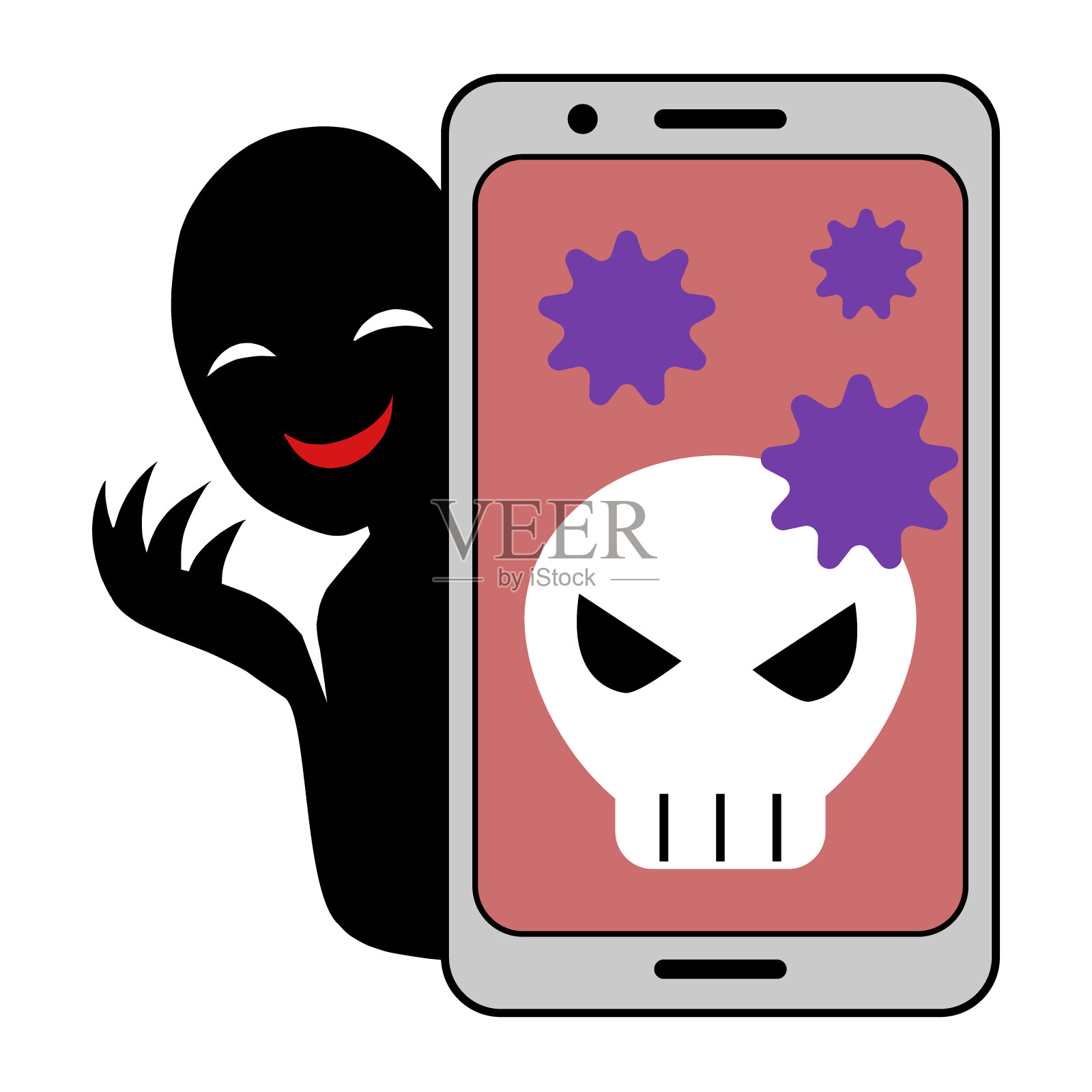 黑客图像智能手机插图材料插画图片素材