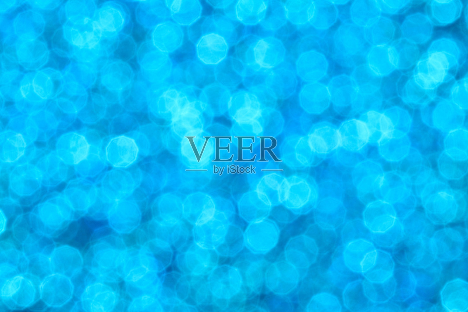 蓝色散景灯抽象背景照片摄影图片