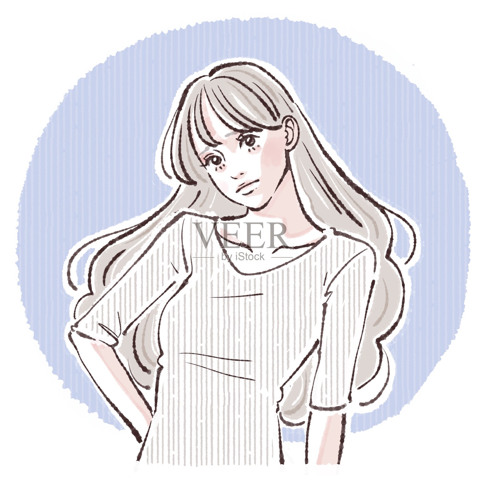 妇女和女孩的插图材料插画图片素材