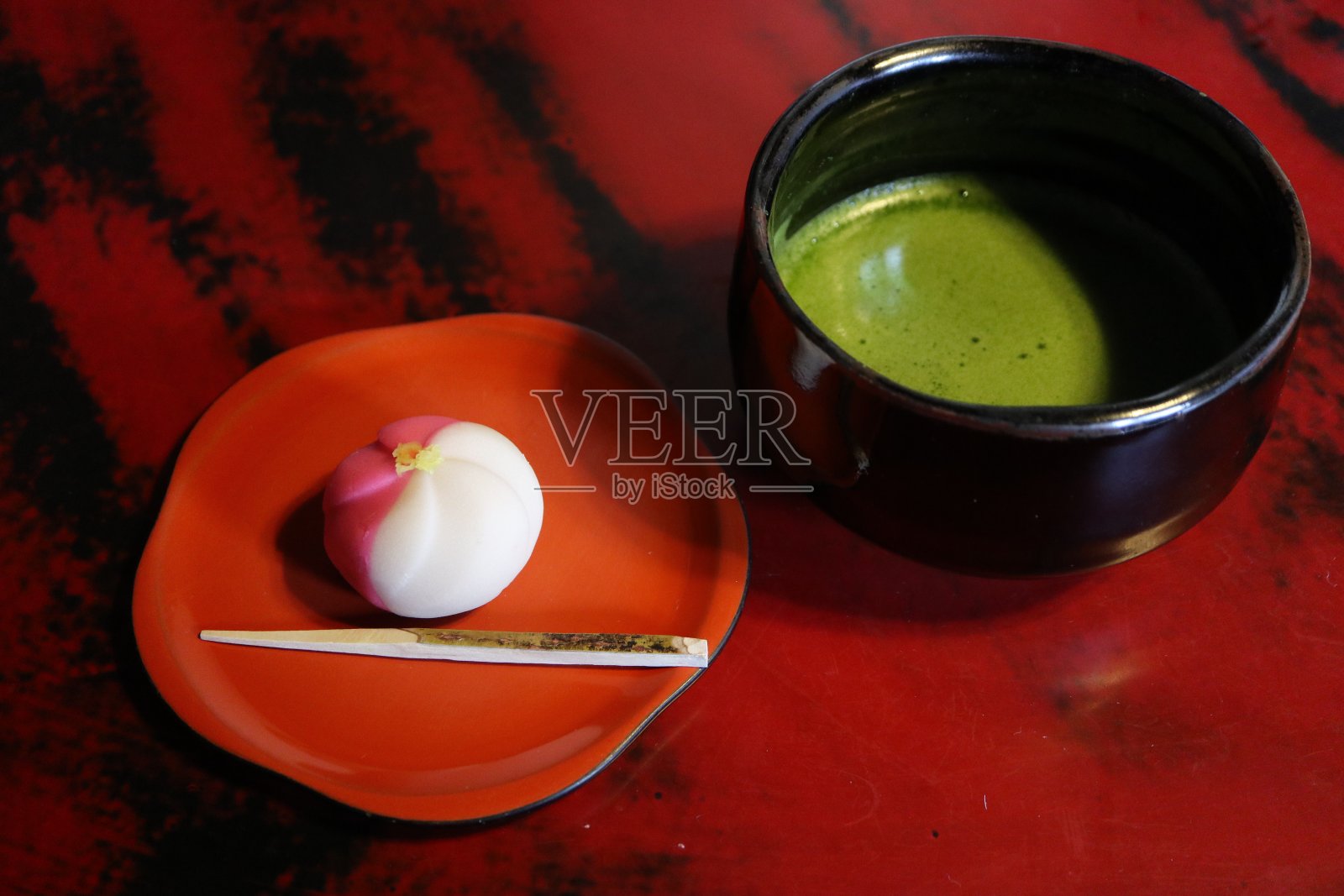 日本金泽的抹茶和日本糖果照片摄影图片