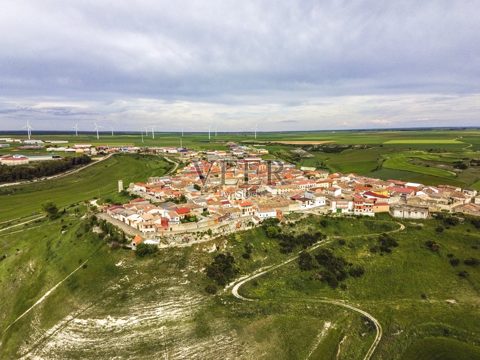 Peñaflor de Hornija鸟瞰图照片摄影图片