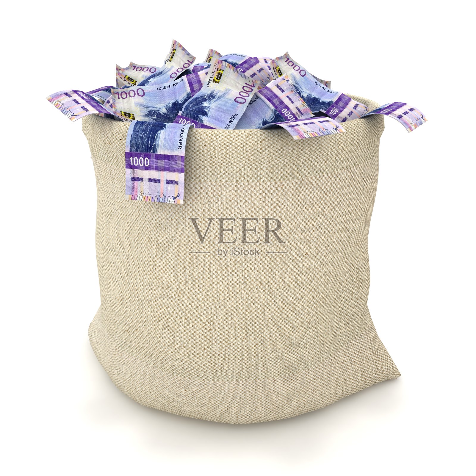 挪威克朗钱袋袋照片摄影图片