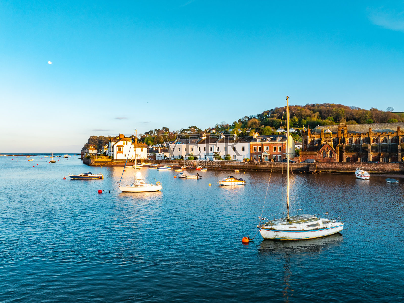 无人机拍摄的英国德文郡泰格茅斯照片摄影图片