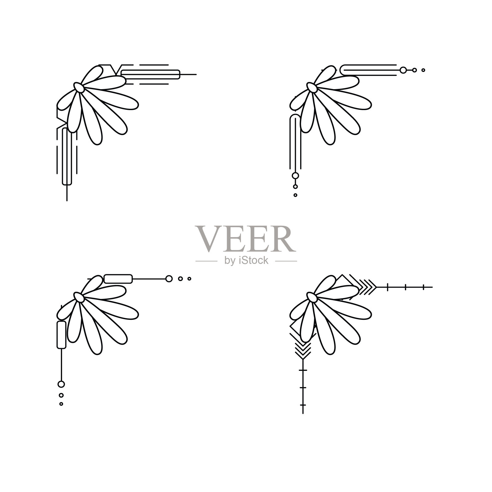 装饰艺术线条边框。现代阿拉伯金色框架，装饰线条边框和几何金色标签框架矢量设计元素插画图片素材
