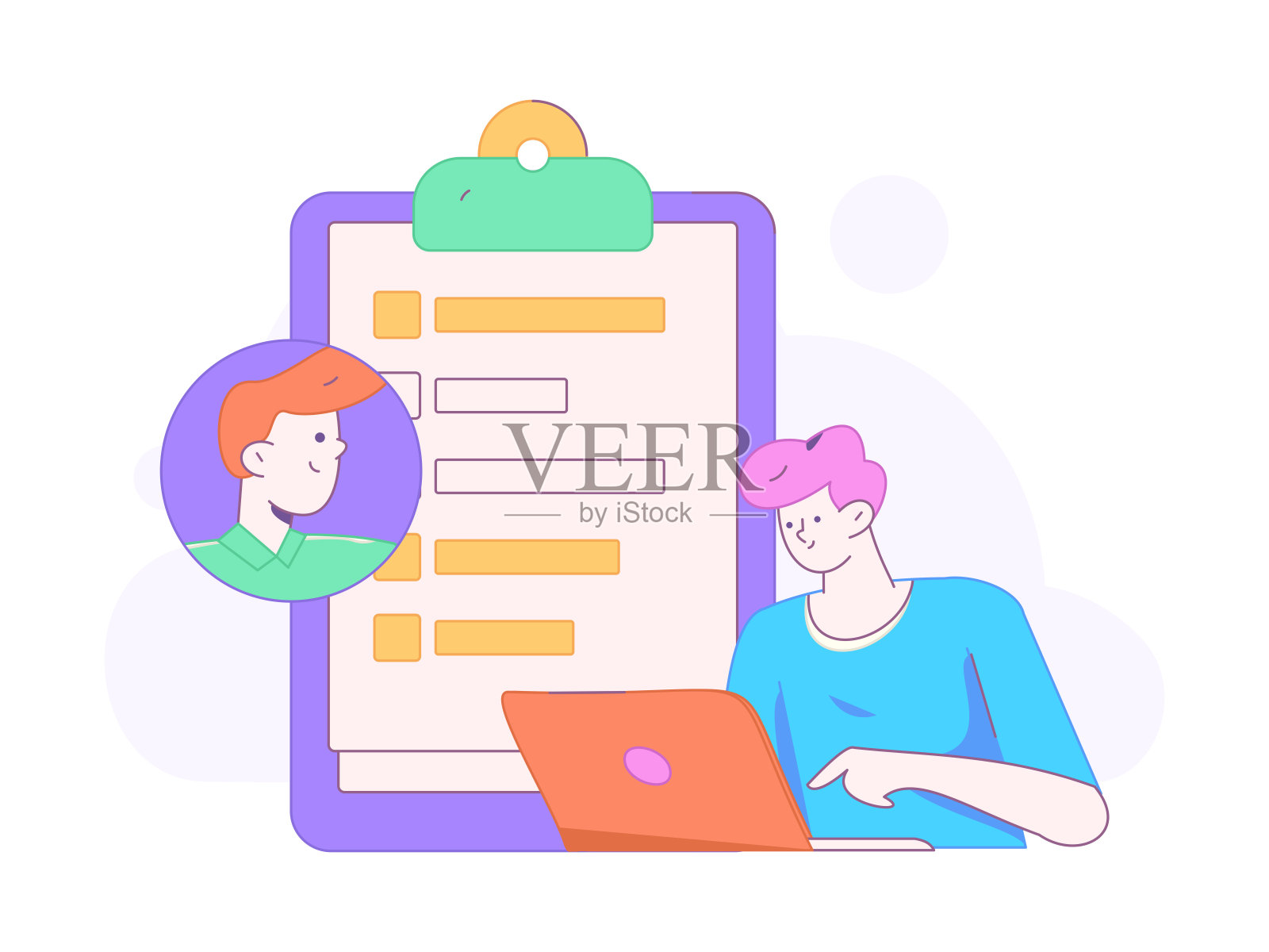 人员面试平面矢量概念操作手绘插图插画图片素材